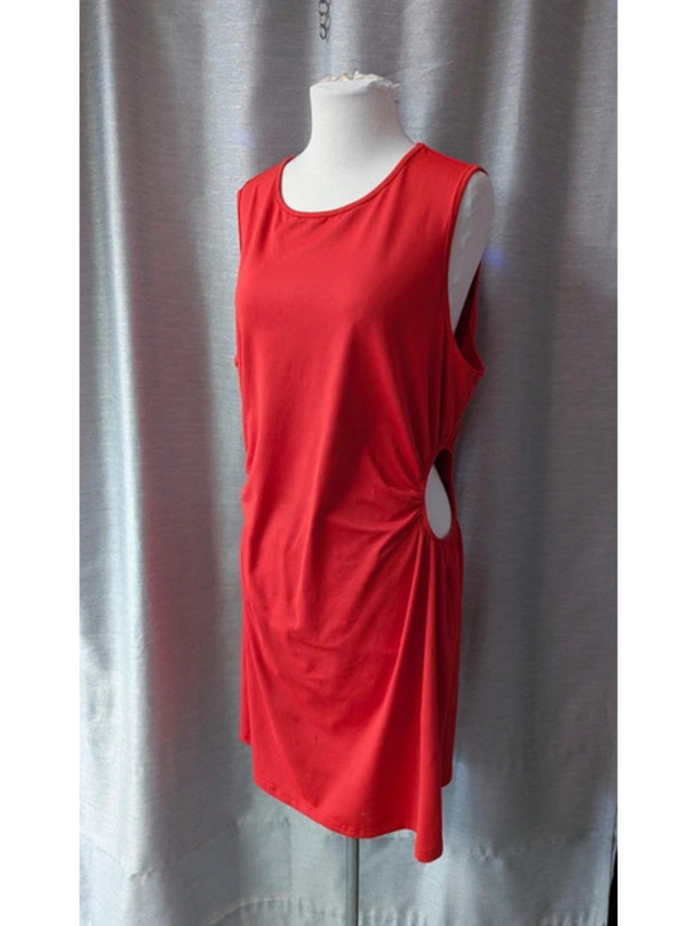 Red Stretchy Open Side Bodycon Dress 2X XXL